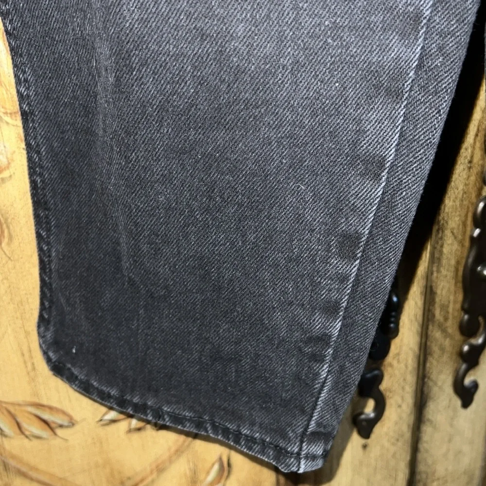 Old Navy OG Straight Black Wash Ripped Jean Overalls